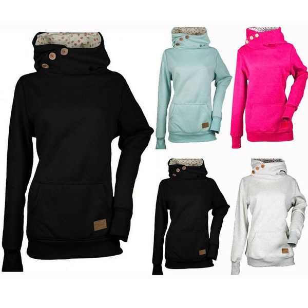 

women's hoodies & sweatshirts plus size hoodie sweatshirt ladies long sleeve hooded coat pullover, Black