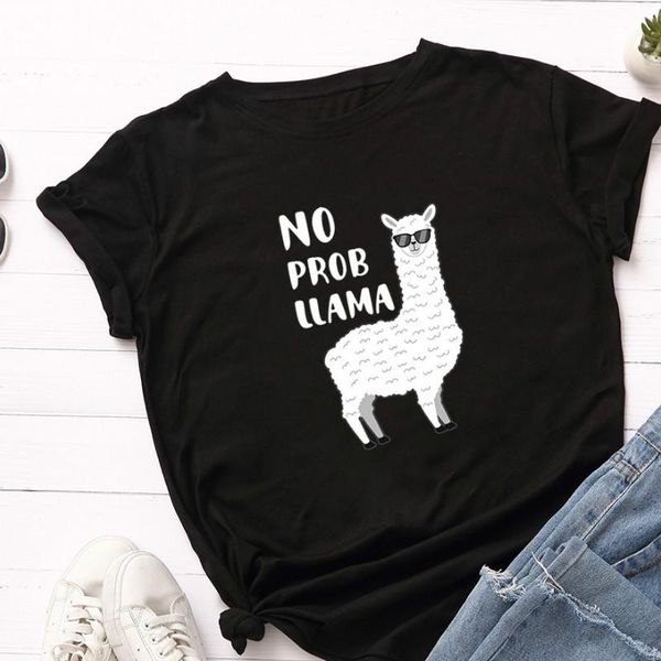 

women's t-shirt sheep print short sleeve t shirt women round neck loose tee 2021 summer cotton ladies, White