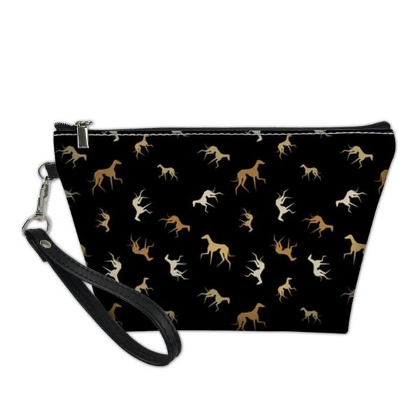 

cosmetic bags & cases make up bag women makeup for girls cute greyhound dog printing organizer portable beauty pouch toiletry kit