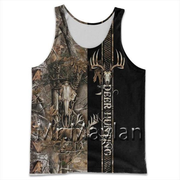 

animals deer hunting 3d summer mens fashion tankcasual tee vest streetwear men clothes oversized 5xl nr199, White;black