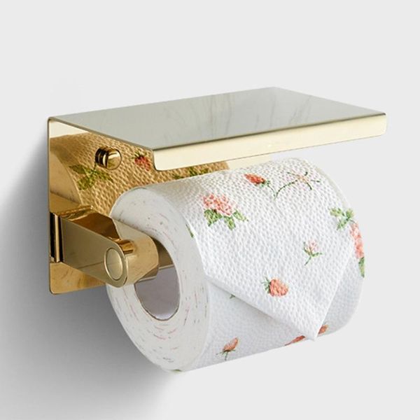 

toilet paper holders wall mount hanging holder with storage rack stainless steel kitchen roll tissue for home