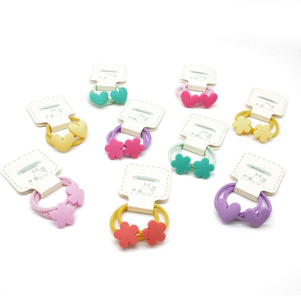 

hair rubber bandshair bandsins children's circle does not hurt girl's head rope smiling face love baby rubber band hair accessorie, Pink