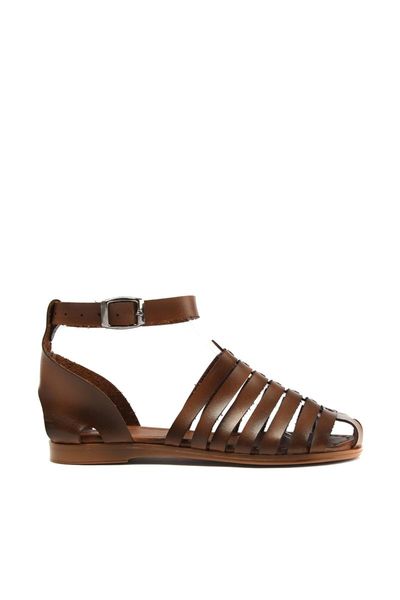 

sandals brown genuine leather women 's takss21sd0039, Black