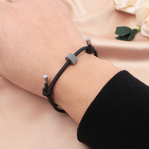 

tungsten carbide bracelet broken window glass escape rope for men and women, Black