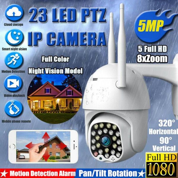 

wifi ip camera outdoor 8x digital zoom motion detector wireless two-way audio 5mp home security cctv cameras