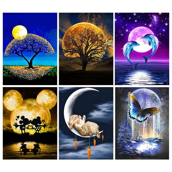 

diamond painting 5d diy moon tree animal cross stitch embroidery mosaic picture home decor craft gift