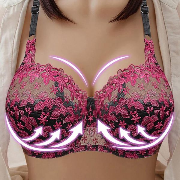 

yoga outfit plus size bralette women lace ultra thin brassiere embroidery transparent underwear color patchwork cd cup bra