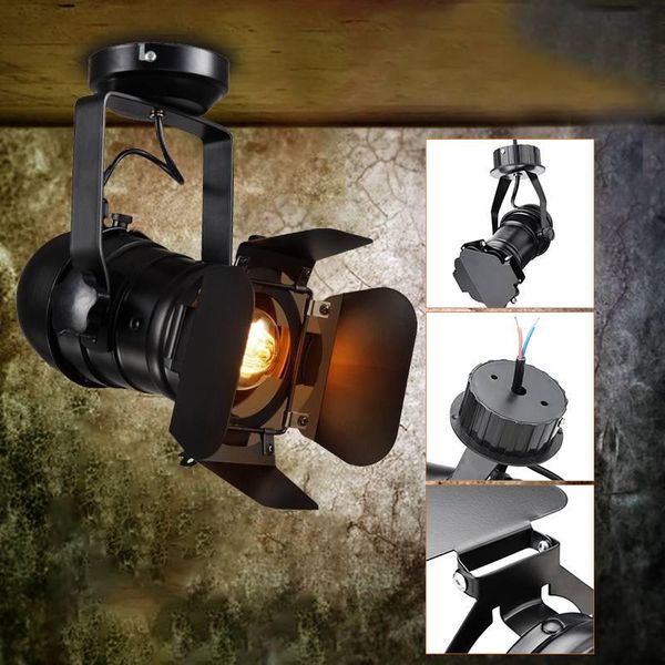 Luzes de teto Retro Industrial LED LEVE E27 BULBA Lâmpada de ponto interna para cafeteria de roupas de barra de barras de barra de arte Exposição de arte