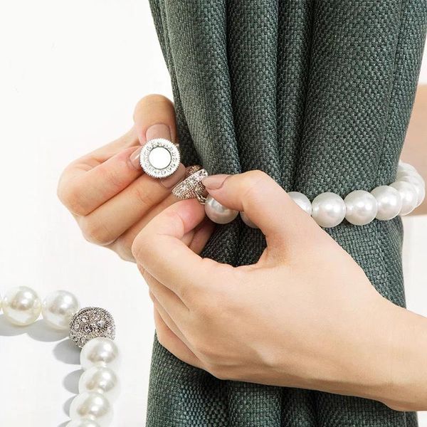 

other home decor rhinestone straps simple pearl curtain buckle clips hook holder non-perforated curtains tape household