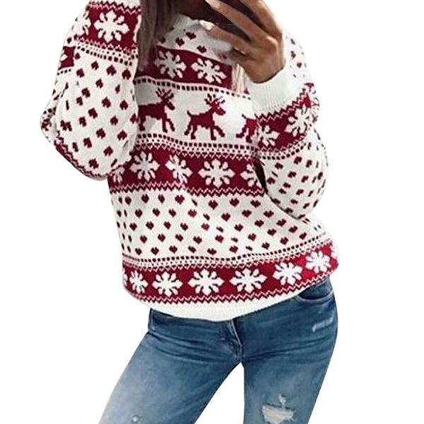 

women's hoodies & sweatshirts women o-neck long sleeved warm sweaters loose sweet pullover winter christmas elk print 2021 sudaderas m, Black