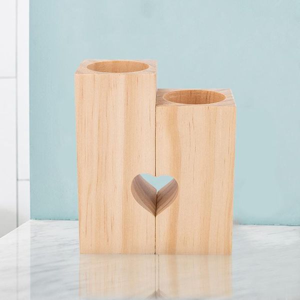 

candle holders wooden heart-shaped holder creative tealight candlestick for home bedroom living room decoration