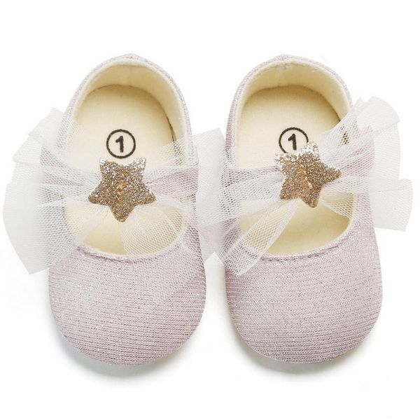 

first walkers baby toddler girl crib shoes born star bowknot soft sole prewalker sneakers
