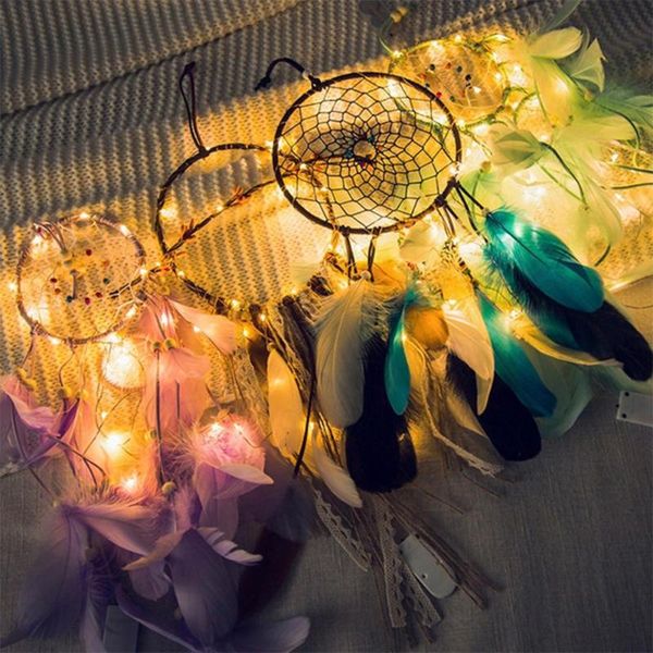 

handmade creative vintage wind chimes dreamcatcher dromenvanger wall gift crafts feathers ornament home car hanging decorative objects & fig