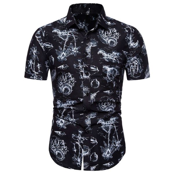 

men's casual shirts shirt summer men's casual fashion short sleeve hawaiian print slim fit beach 6myv p2hv, White;black