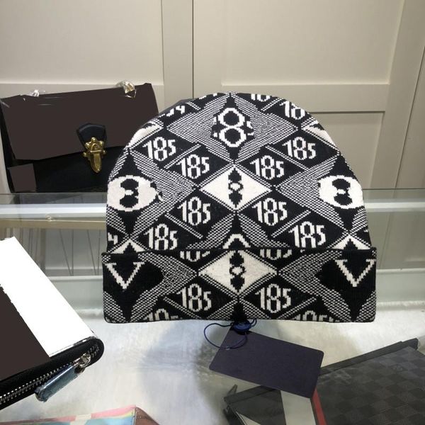 

retro flora embroidery beanies ins style personality elastic skull caps christmas day gift for men women wool cap, Blue;gray