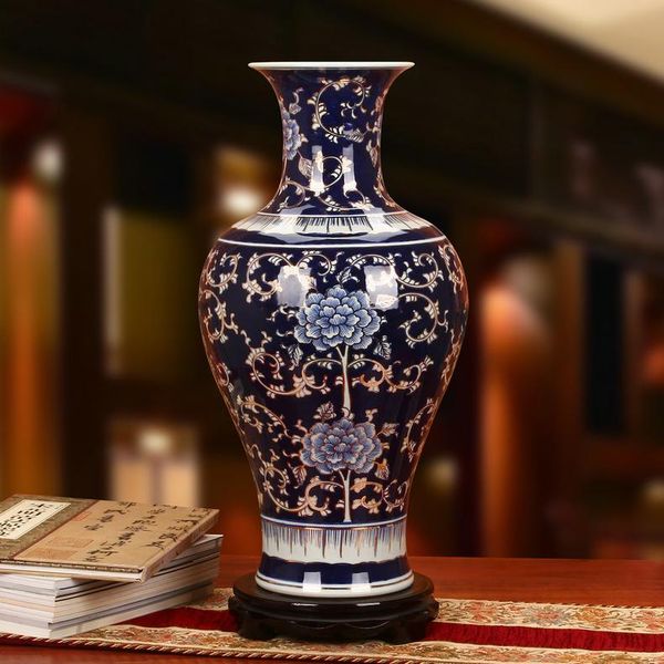 

vases jingdezhen blue peony of and white porcelain vase chinese home for wedding decoration ceramic