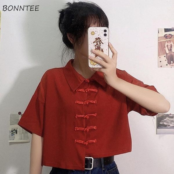 

women's blouses & shirts women short sleeve turn-down collar fashionable stylish bf style large size all-match summer soft female cropp, White
