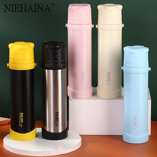 

water bottles 316 children's stainless steel vacuum flask, large-capacity cute cup for male and female students, portable outdoor st