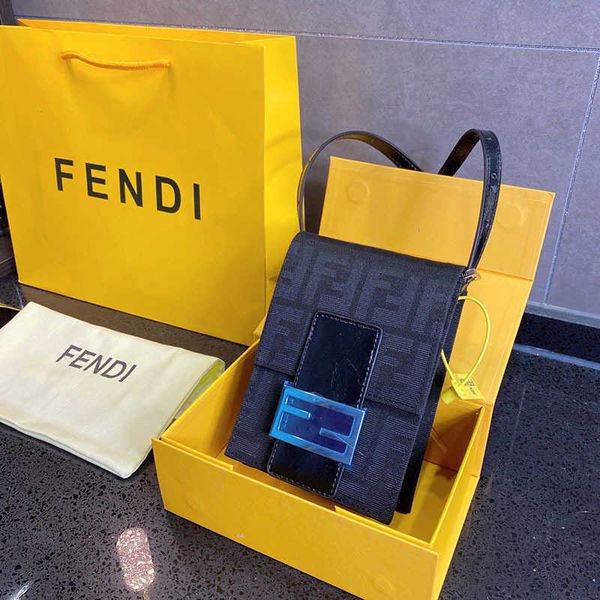 

2021 spring new old flower coffee color canvas one shoulder cross fashion trend women's bag pocket change mobile phone key bagstorage