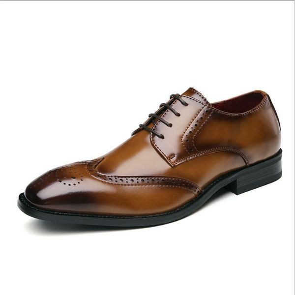

dress shoes brogue oxford handcrafted men's genuine leather formal black burgundy stylish for men dropshippig da38