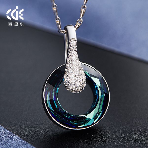

necklace sidel s925 silver women's lucky wheel pendant fashion creativity versatile crystal clavicle chain women