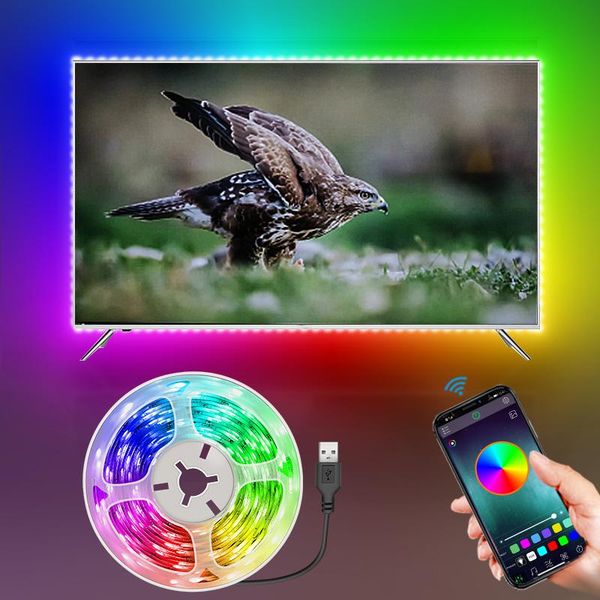 

bluetooth usb led strip light flexible lamp 1m 2m 3m 5m 10m 15m rgb tape diode smd desk screen tv background lighting strips