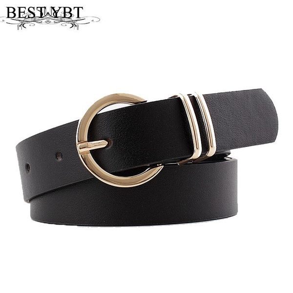 

belts ybt imitation leather women's belt alloy pin buckle fashion versatile trend decorative for jeans, Black;brown