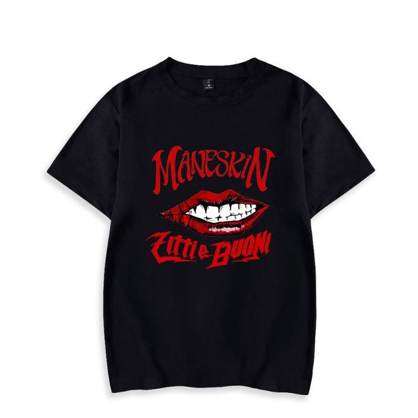 

men's t-shirts maneskin t shirt women men summer short sleeve streetwear casual fashion tees, White;black