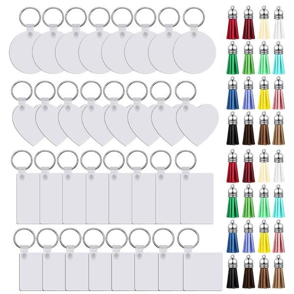 

keychains 32pcs sublimation blank transfer keychain with, Silver