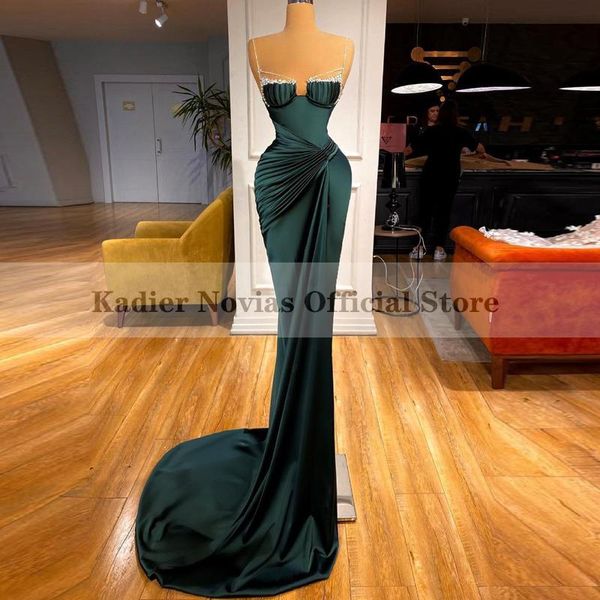 

party dresses kadier novias long fitted green mermaid evening 2022 with spaghetti dress formal prom 2021 vestidos de noche, White;black