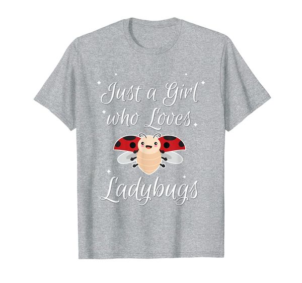 

womens just a girl who loves ladybug shirt dress quote gift, White;black