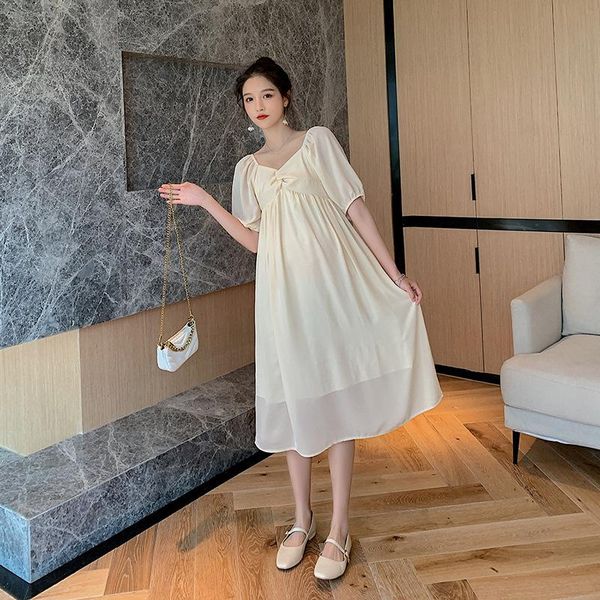 

fashion long pregnancy clothes dress summer maternity clothing for pregnant women 2021 casual party evening dresses plus size, White