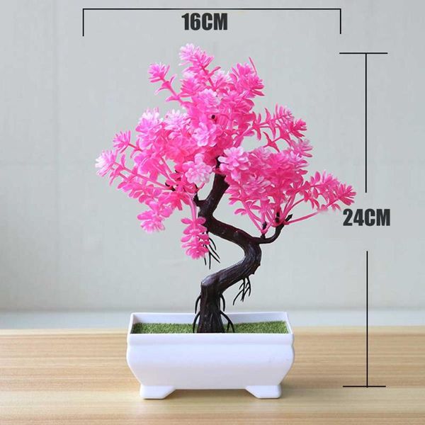 

artificial pine flowers bonsai simulation green pot plant ornament for home decor lxy9 decorative & wreaths