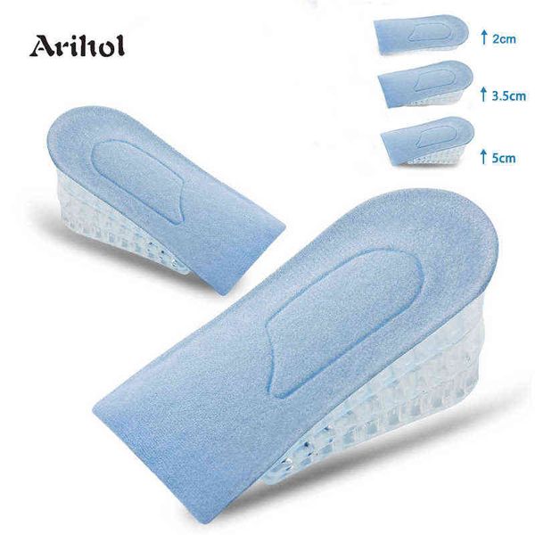 

invisible height increase half insole 3-layer air up lifts elevator shoes pad heel lifting inserts 2 3.5 5 cm women h1106, White;pink