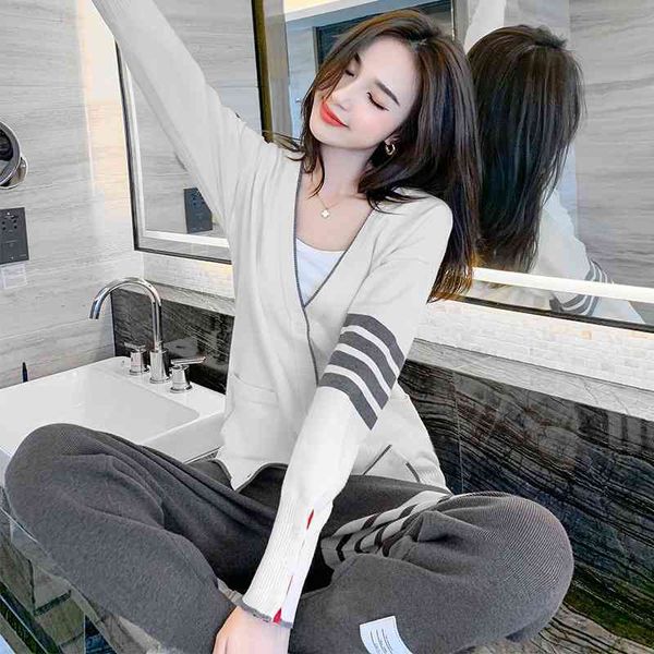 

tb four bar sweater button cardigan loose coat women's live broadcast, Black
