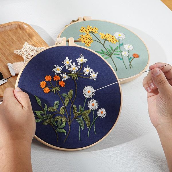 

other arts and crafts arrival diy embroidery kit 20cm bamboo hoop needlework cross stitch sewing art painting flowers plant pattern