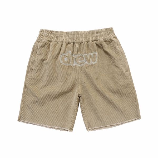 

new khaki corduroy shorts men women embroidery hiphop cotton casual beach shorts men, Black