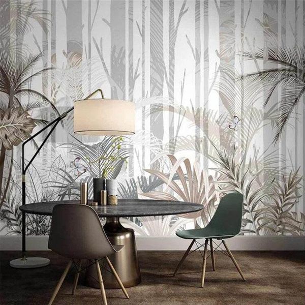 

wallpapers custom mural wallpaper nordic hand painted tropical plant luxury decorative paintings living room tv sofa bedroom 3d