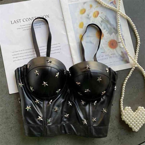 

women's fashion motorcycle wear lady sleeveless bustier corset crop camis clothes q565 210527, Black;gray