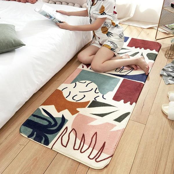 

soft leaf letters print thick carpet floor mat rug cushion bedroom decoration mats carpets