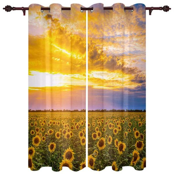 

curtain & drapes modern curtains sunrise sunflower flower field baby room bedroom creative kitchen living terrace valance