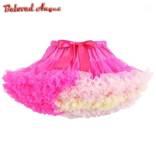

skirts lace skirt girls fluffy 0-16 years chiffon pettiskirt solid colors tutu girl dance christmas tulle petticoat1, Blue