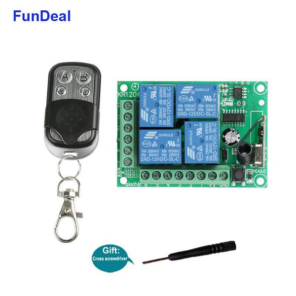 

433mhz universal wireless remote control switch dc 12v 4ch rf relay receiver module + smart controls 433 mhz transmitter controlers