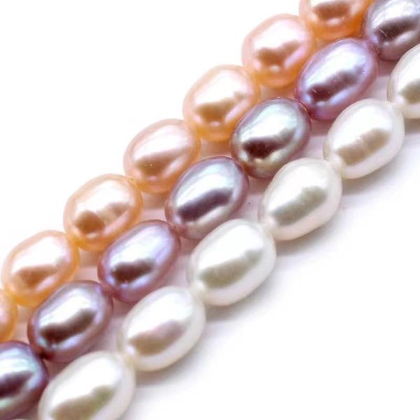 

other natural freshwater white and pink purple rice-shaped pearl 3-8mm beads diy women necklace jewelry making