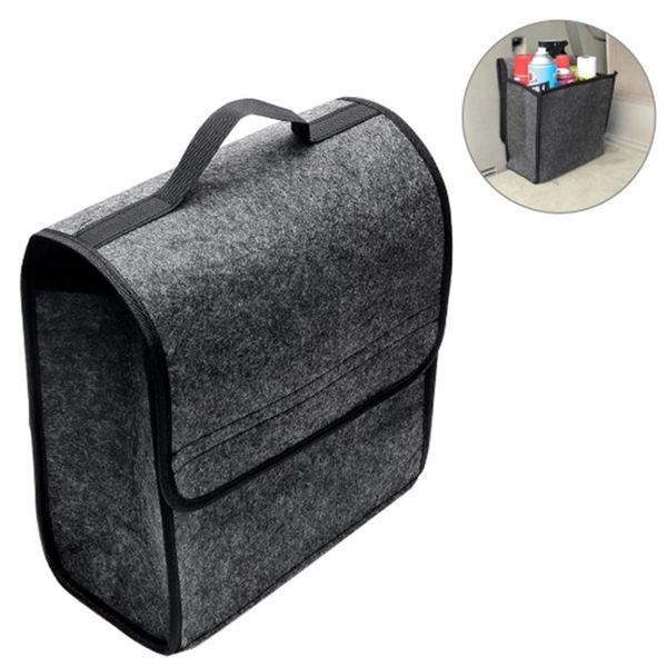 

car organizer soft woolen felt trunk storage box bag fireproof multi-use foldable stowing tidying