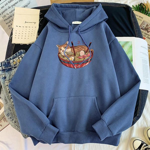 

men's hoodies & sweatshirts kawaii orange cat in the noodles print men sweatshirt thermal vintage sportwear soft brand oversized casual, Black