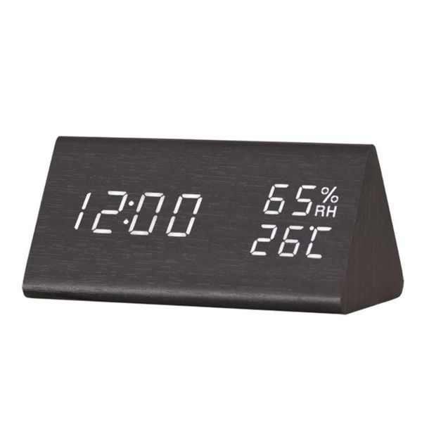 

other clocks & accessories triangular digital alarm clock for bedroom with led time display 3 setting humidity temperature desktimer