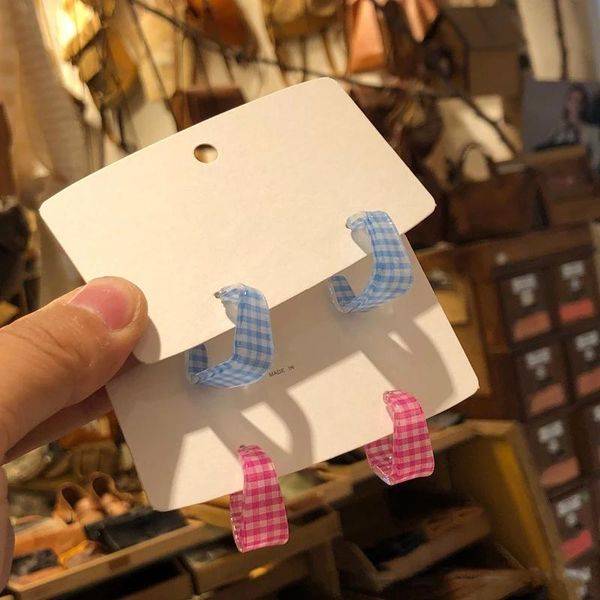 

hoop & huggie korean irregular candy colorful acrylic resin earrings gothic fashion twining square loops earring statement jewelry, Golden;silver