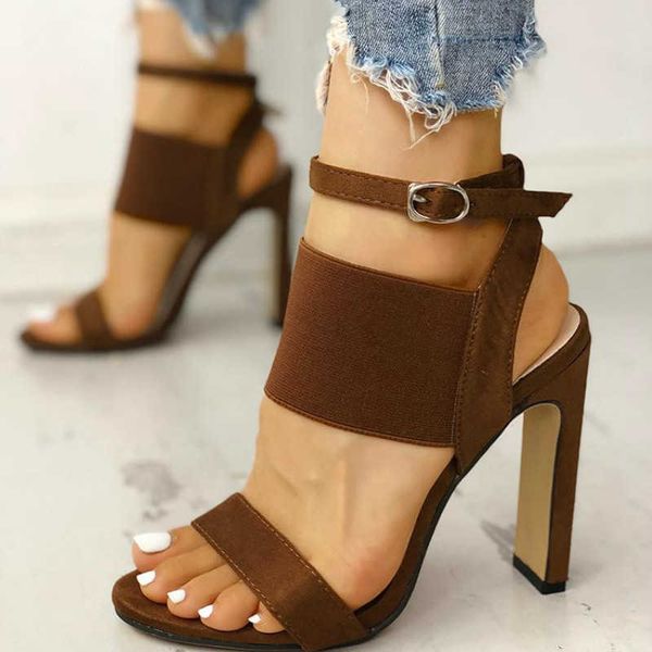 

women sandals summer new women shoes female ankle strap fish mouth exposed toe high-heels 9cm sandals ankle strap ladies shoes y0721, Black