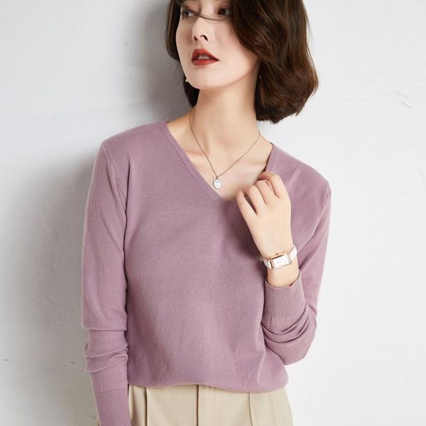 

women's sweaters cashmere sweater v-neck solid slim autumn pullovers coat blouse knit women fashion wool, White;black
